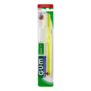 GUM Brosse à Dents Classic Souple 4 Rangs Grande Tête n°411