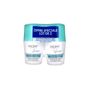 VICHY Déodorant Anti-Transpirant Anti-Traces Bille 48H Lot de 2x50ML