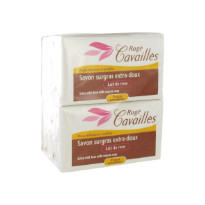 Rogé Cavaillès Savon Surgras Extra-Doux Lait de Rose Lot de 3x250g + 1 Gratuit