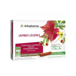 Arkopharma arkofluides® jambes légères bio 20 ampoules