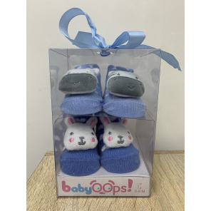 BABYOOPS Coffret Chaussettes 0-9M Zèbre/Lapin