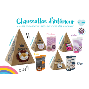 BABYOOPS Chaussettes d'intérieur 6-24M - Chien