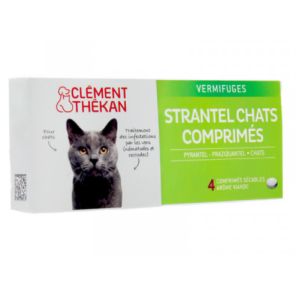 CLEMENT THEKAN Strantel Vermifuge Chat Comprimés boite de 4