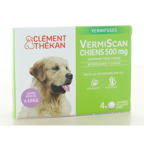 CLEMENT THEKAN Strantel 4 comprimés - Vermifuge pour Chien Adulte à Pa