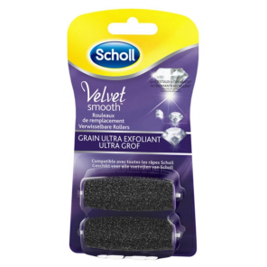 SCHOLL Velvet Rouleaux de Remplacement Grain Ultra Exfoliant Cristaux de Diamants boite de 2