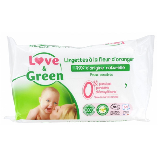 LOVE amp GREEN LINGETTES HYPOALL PAQ 64