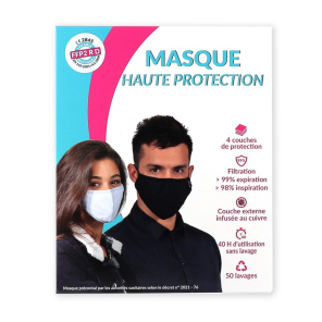 MASQUE TISSU AD HAUT PROT 60 LAV TL NOIR