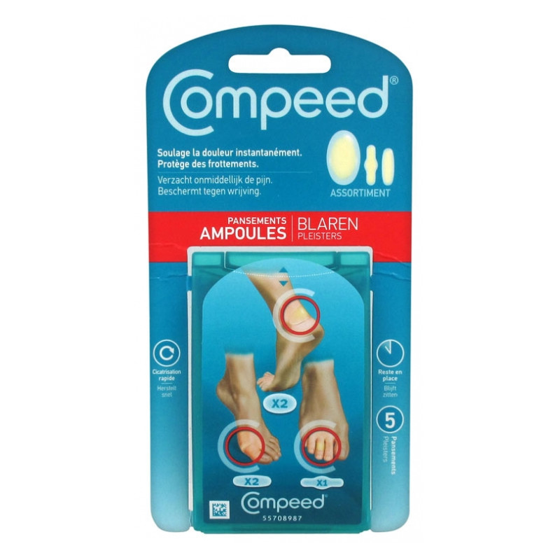 COMPEED 5 Pansements Ampoules Assortiment 3 Formats - 3574660720242