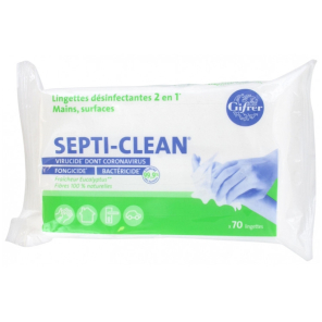 SEPTI-CLEAN LINGETTES DESINFECT PAQ 70