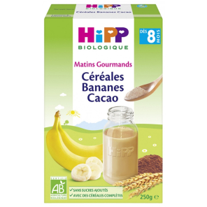 HIPP Céréales Bananes Cacao dès 8 Mois Bio 250G