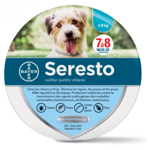 SERESTO Collier Anti-Parasitaire Petits Chiens -8KG