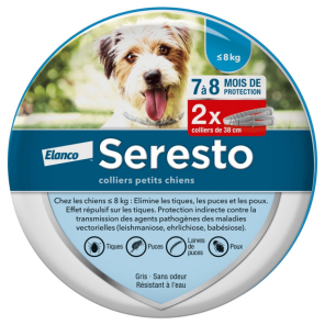 SERESTO Collier Anti-Parasitaire Petits Chiens -8KG boite de 2