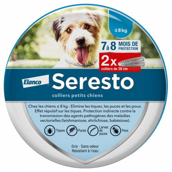 SERESTO Collier Anti-Parasitaire Petits Chiens boite de 2