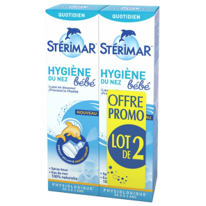 Stérimar Pack Hygiène du Nez Spray Nasal à l'Eau de Mer 2x100ml