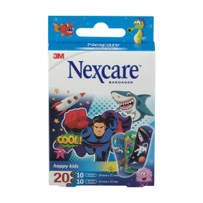 3M NEXCARE Pansements Happy Kids Boys boite de 20