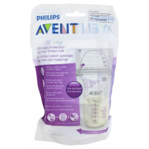 AVENT Sachets de Conservation pour Lait Maternel 180ML boite de 25