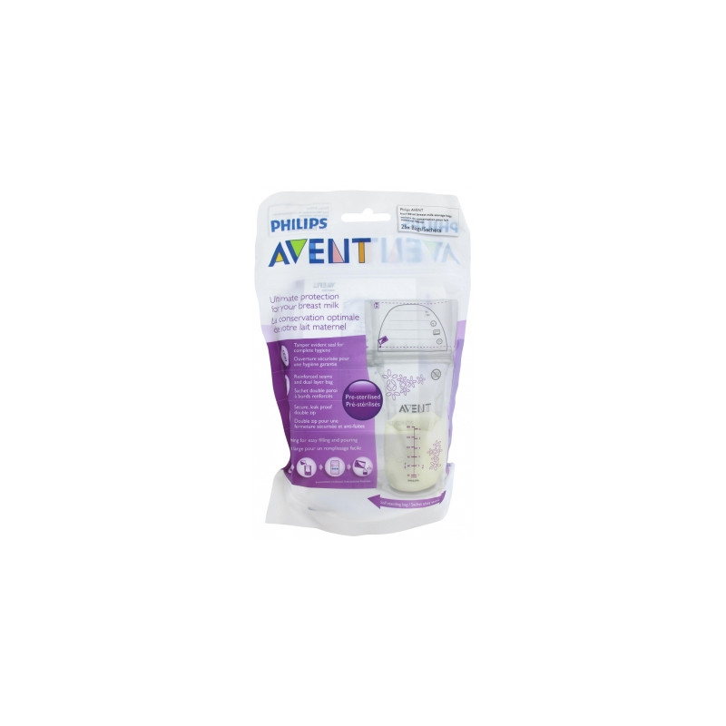 25 sachets de conservation pour le lait maternel 180 ml, Philips Avent de  Philips Avent