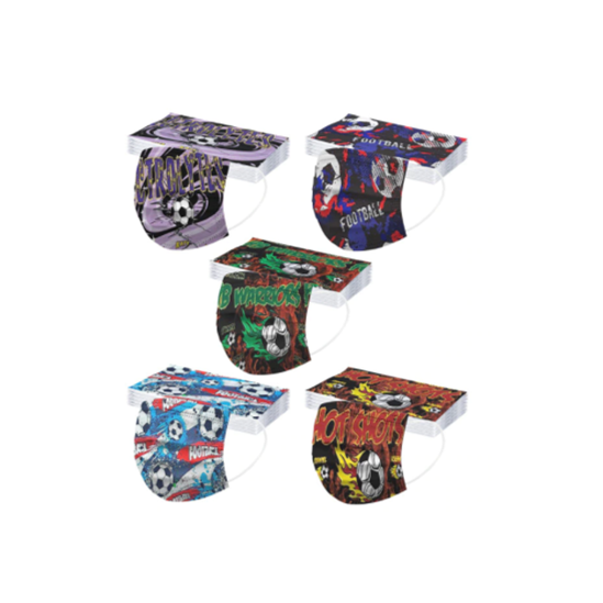 MASQUE Chirurgical Enfants Motif Football paquet de 25