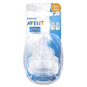 AVENT Tétine Classic +6M Débit 4 boite de 2