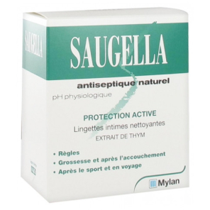 SAUGELLA Antiseptique Lingettes Intimes Individuelles Paquet de 10