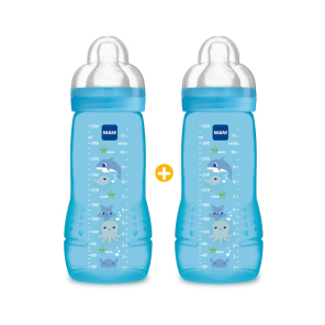 Mam easy active™ biberon 2ème âge bleu 330ml