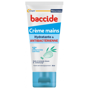 BACCIDE Crème Mains Hydratante et Antibactérienne 50ML