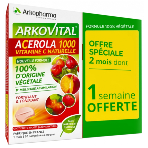 ARKOPHARMA Acerola 1 000 Comprimés Lot de 2x30