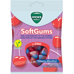 VICKS BONBONS SOFTGUMS CHERRY MENTHOL 90G