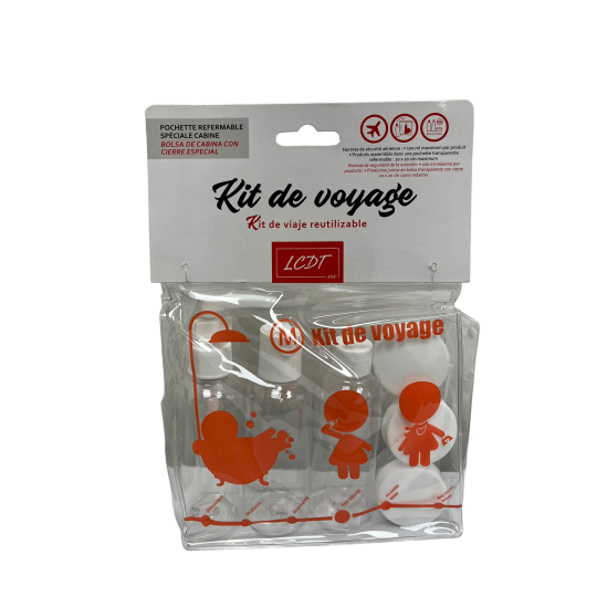 LCDT Kit de Voyage Réutilisable 6 Flacons