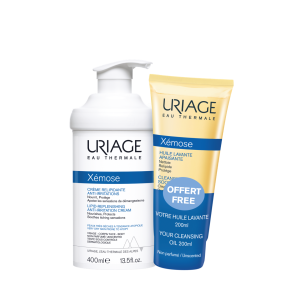 Uriage Xémose Crème Relipidante Anti-Irritations 400 ml + Huile Lavante Apaisante 200 ml Offerte