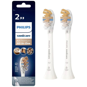 SONICARE All-in-One Tête de Brosse A3 Premium Blanche Lot de 2