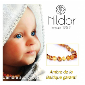 NILDOR Collier Ambre Bébé Ambre Olivette
