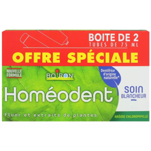 HOMEODENT Dentifrice chlorophylle blancheur 2x75ml