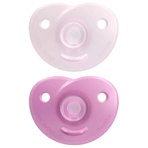 AVENT Soothie Sucette Orthodontique 0-6M Rose boite de 2