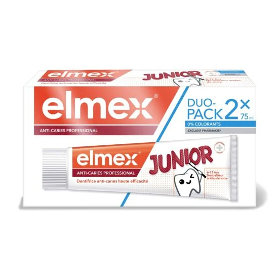 ELMEX Dentifrice Anti-Caries Professional Junior 2x75ml