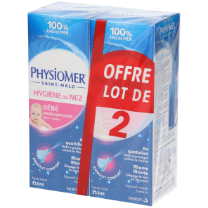 Physiomer Hygiène Nasale Nourrissons Micro-Diffusion Lot de 2 x 115 ml