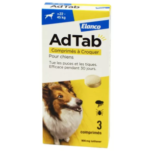 ADTAB Antiparasitaire Interne Chien de +22 à 45kg - 3 Comprimés à Croquer