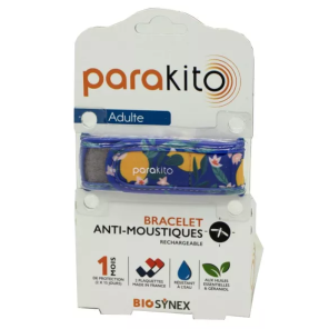 PARAKITO Bracelet Anti-Moustiques Adulte Rechargeable Citron