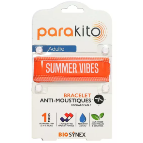 PARAKITO Adulte Bracelet Anti Moustiques Rechargeable Orange