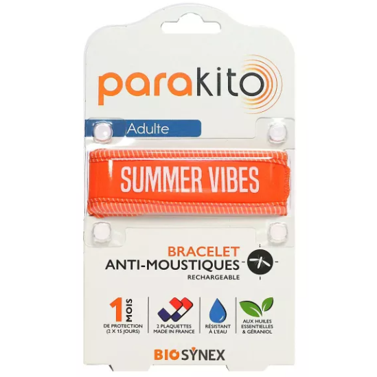 Parakito bracelet anti-moustique rouge