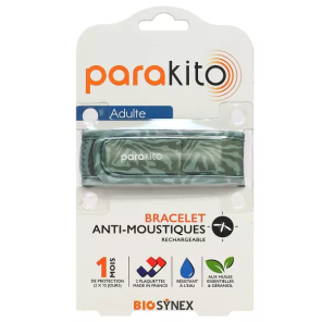 PARAKITO Bracelet Anti-Moustiques Adulte Rechargeable Camouflage