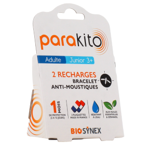 PARAKITO 2 Recharges Pour Bracelet Anti-Moustique