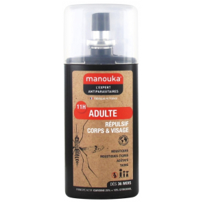 MANOUKA Répulsif Anti-Moustiques Corps et Visage Adulte 75ML