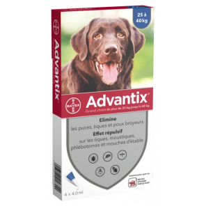 ADVANTIX Grand Chien 25-40KG Pipettes boite de 4