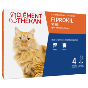 CLEMENT THEKAN Fiprokil Chat 50MG Pipettes boite de 4