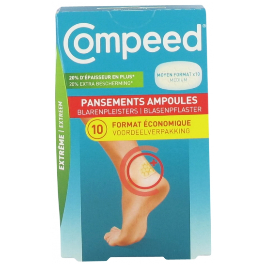 Assortiment pansements ampoules Compeed - boîte de 10 pansements