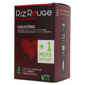 SANTE VERTE Levure de Riz Rouge Comprimés boite de 2X60