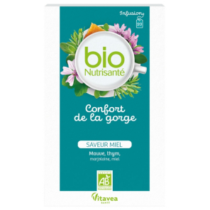 NUTRISANTE Infusion Confort de la Gorge Bio Sachets boite de 20