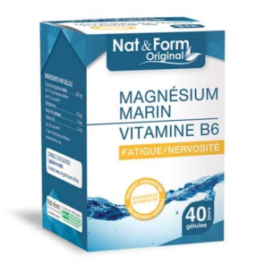 NAT&FORM Magnésium Marin + Vitamine B6 Gélules boite de 40