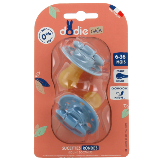 SUCETTES RONDES GAÏA 6-36 MOIS X2 BLEU PASTEL DODIE